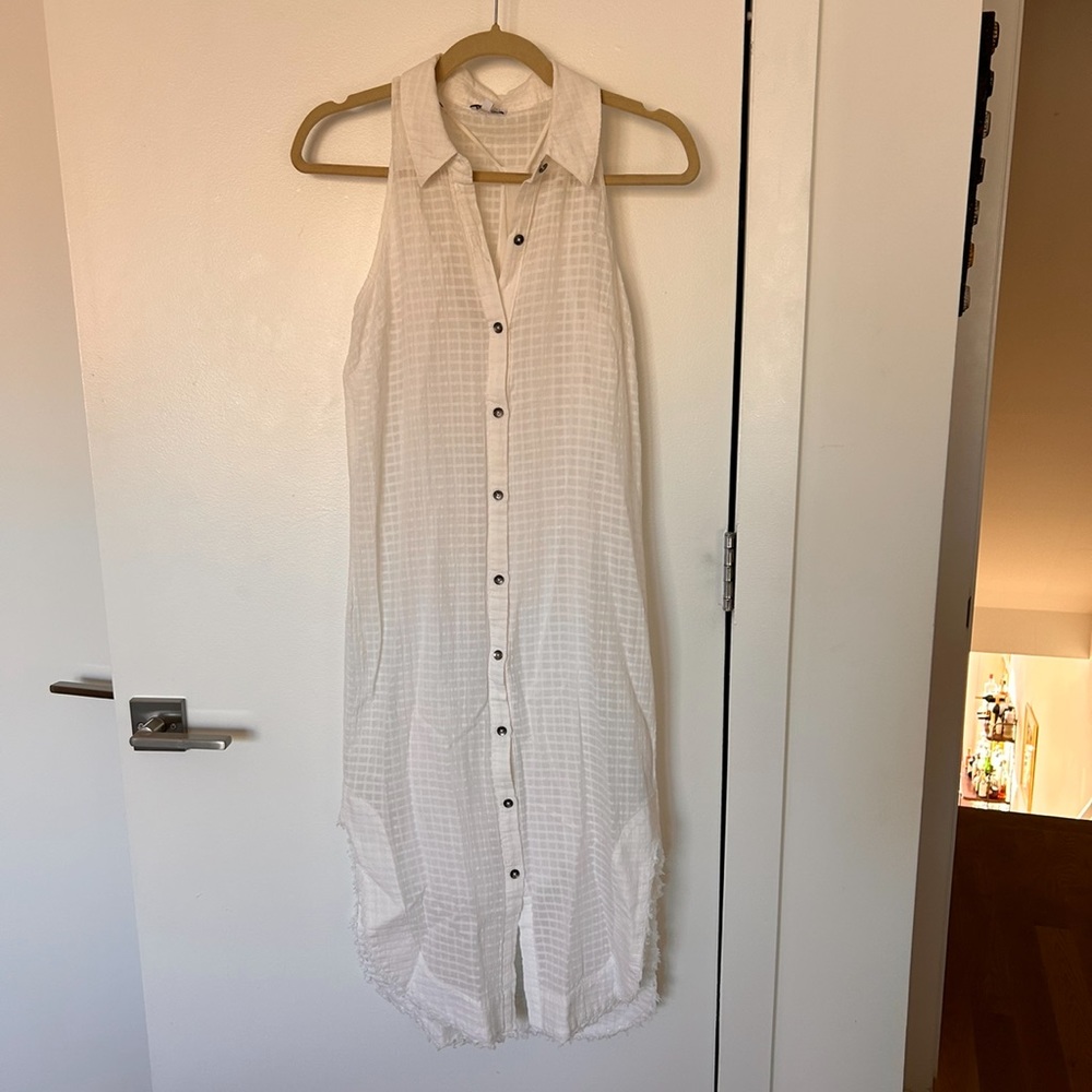 White button down simple summer dress